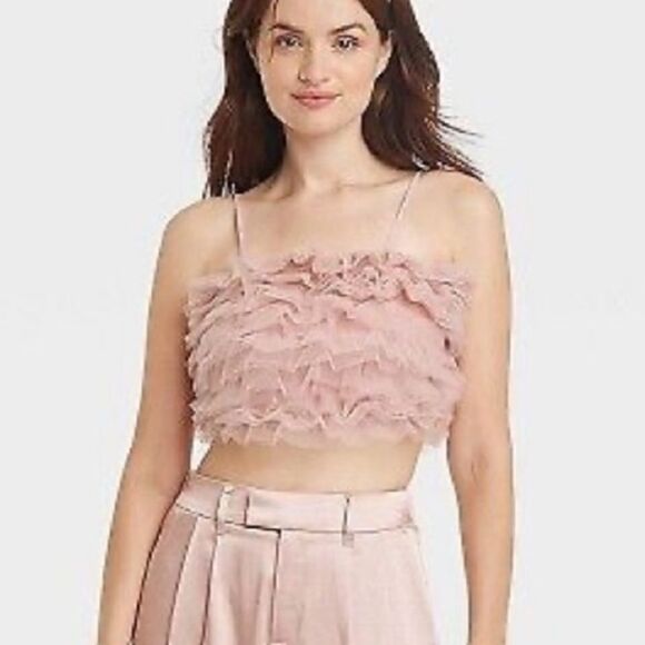 A NEW DAY MINI TULE TOP DUSTY PINK SIZE M - Picture 1 of 3